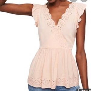 NWT LOFT faux wrap peplum top size 12